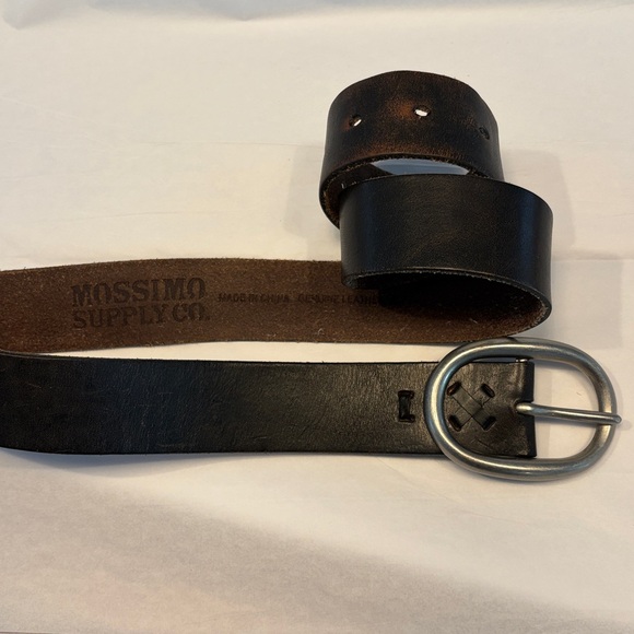 Mossimo Supply Co. Thick Leather Distressed Black Belt - Picture 3 of 9